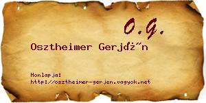 Osztheimer Gerjén névjegykártya